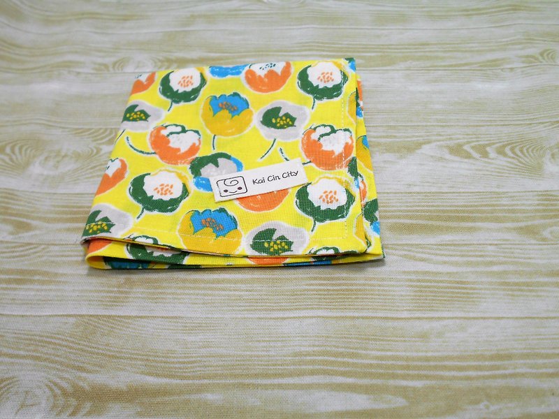 Nordic Flower Series -flower series (yellow): Japan 100% cotton double cotton handkerchief limited commodity. - Other - Cotton & Hemp Yellow