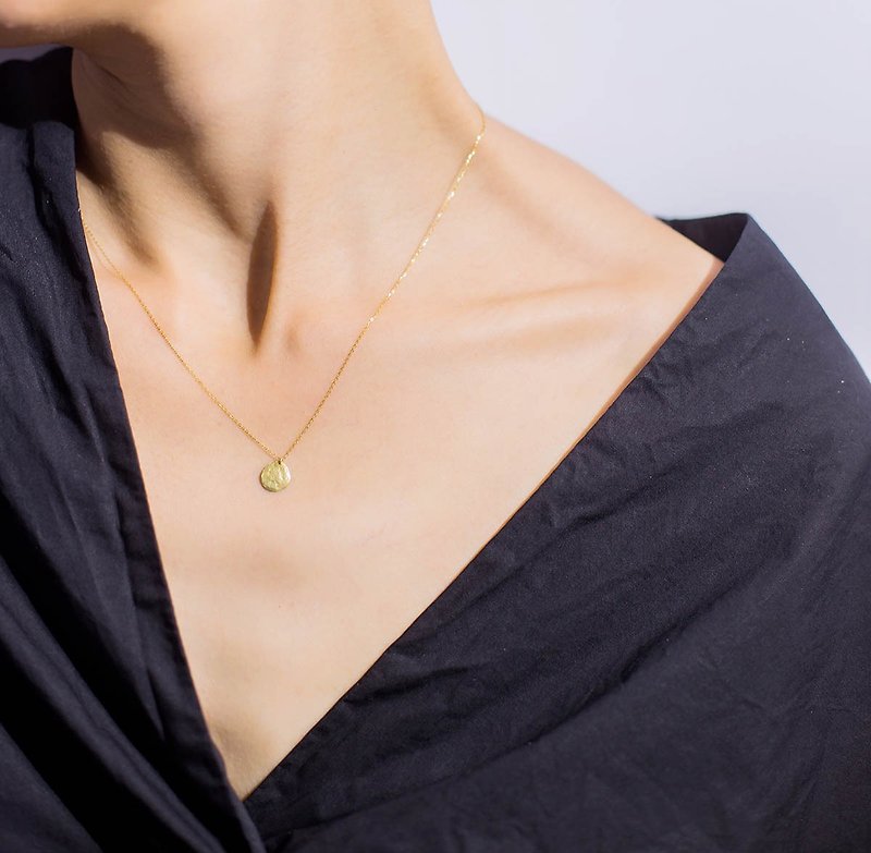 AYATIME/Shan Sheng [Full Moon] 18K Gold Aesthetics, Song Dynasty Literati Landscape Contemporary Reproduction Minimalist Bone Chain - Necklaces - Precious Metals Gold