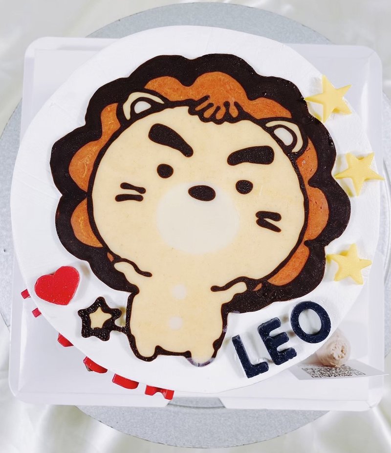 Leo birthday custom cake shape cake hand-painted cartoon cake 6 8 inches limited to Taiwan South delivery - Cake & Desserts - Fresh Ingredients Red