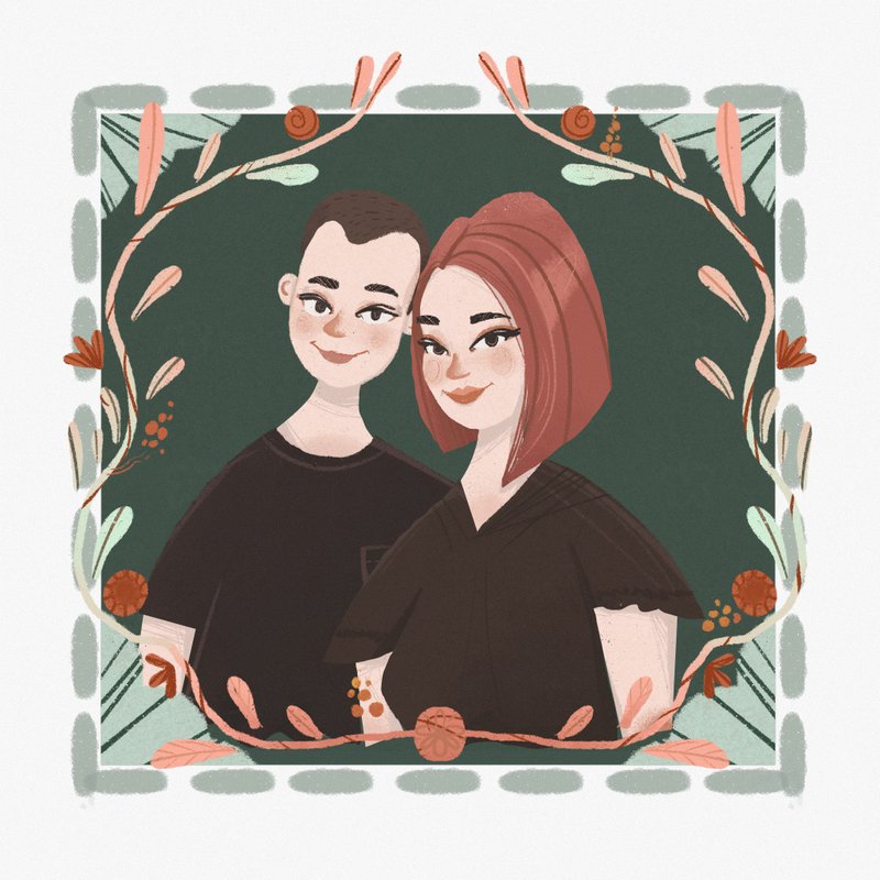 Custom Couple Portrait - 似顏繪/客製畫 - 其他材質 