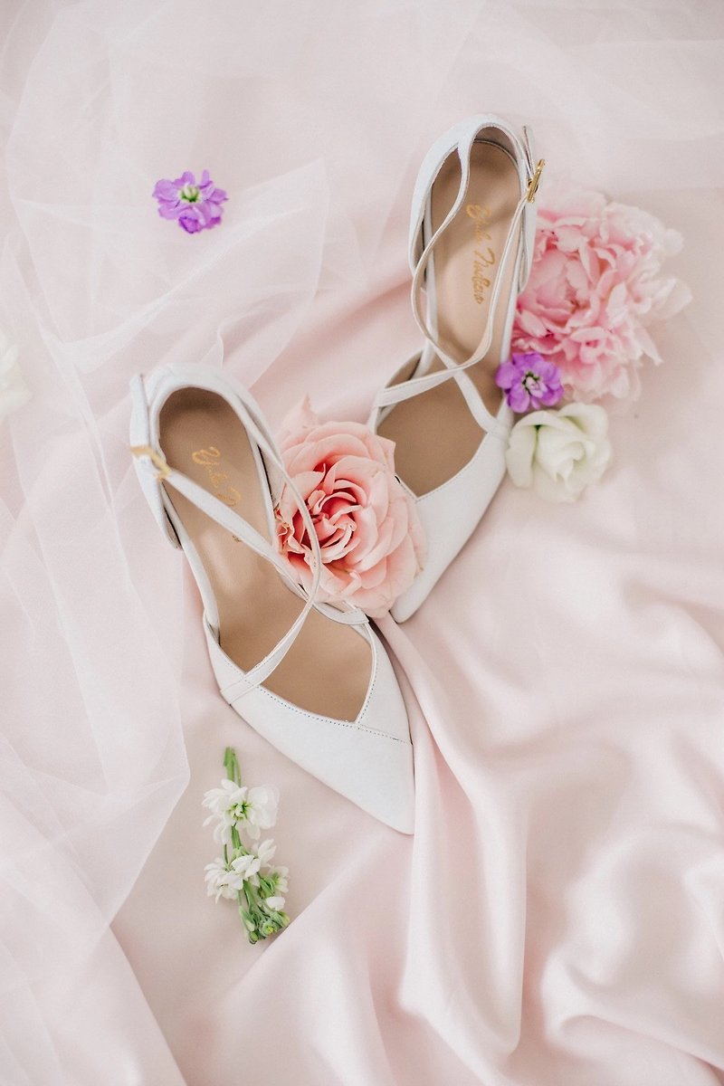 White wedding shoes white wedding heels bridal white shoes - High Heels - Other Materials White