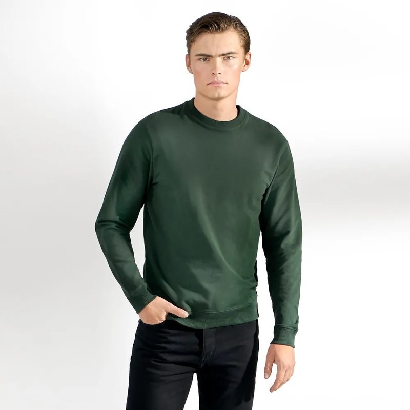 Nordic Minimalism - Sweatshirt Classic Organic Cotton Sweatshirt 2.0 - Forest Green - เสื้อฮู้ด - ผ้าฝ้าย/ผ้าลินิน สีเขียว