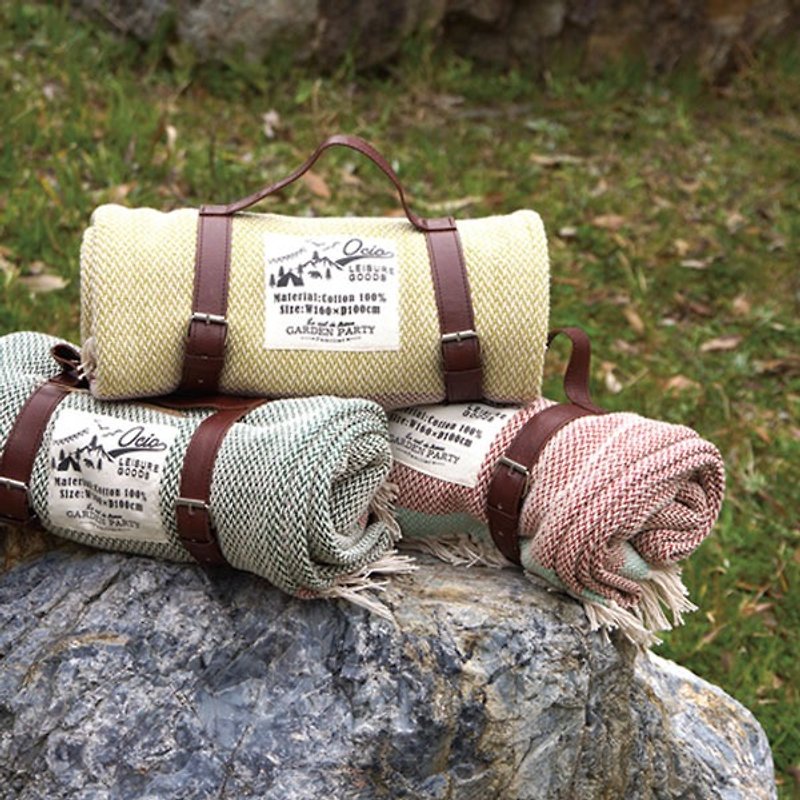BISQUE / Weaving Picnic Mat - Camping Gear & Picnic Sets - Cotton & Hemp Multicolor