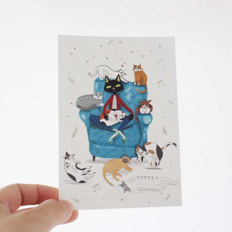 My family_Black Cat Postcard I MissCatCat - การ์ด/โปสการ์ด - กระดาษ ขาว