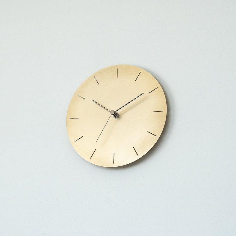 Wall clock with type 2 markings / brass - Clocks - Copper & Brass Gold