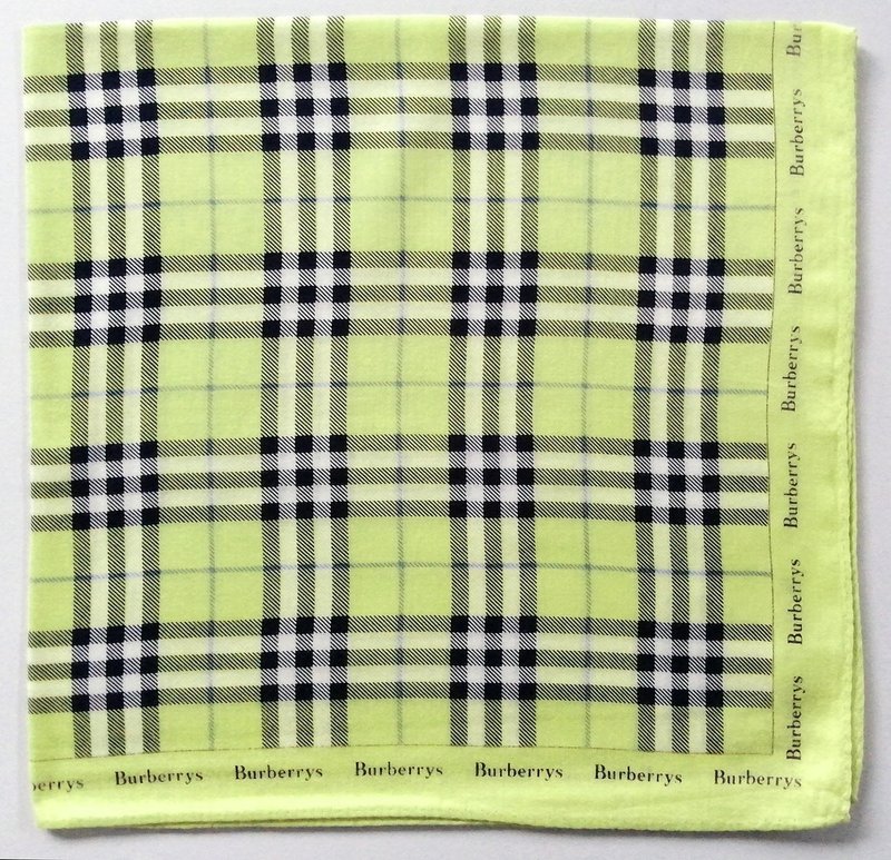 Burberry Vintage Handkerchief Check Pocket Square 20 x 20 inches - 手帕 - 棉．麻 黃色