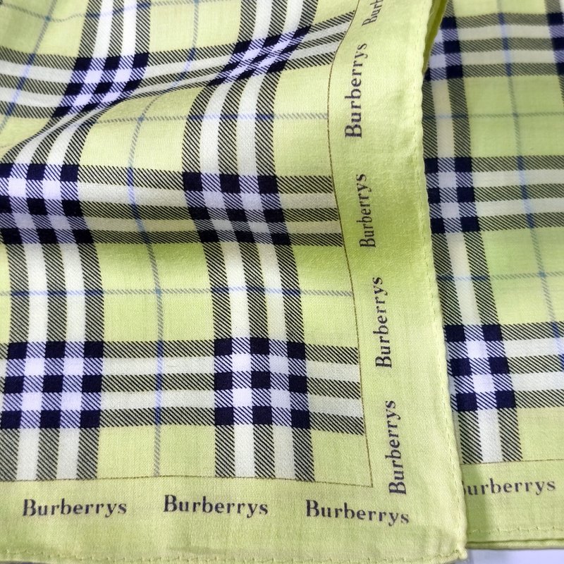 Burberry Vintage Handkerchief Yellow Check Plaid - Pocket Square 20 x 19 inches - Handkerchiefs & Pocket Squares - Cotton & Hemp Yellow