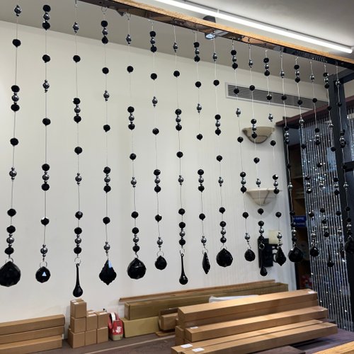 潔西卡手工水晶珠簾 臺灣文創 黑色塔羅 佛化人生 黑色手工水晶珠簾 手擺的藝術放手去做 太赫茲