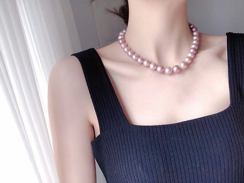 Athena珍珠設計 溫柔香芋紫 天然淡水珍珠 愛迪生 串鏈