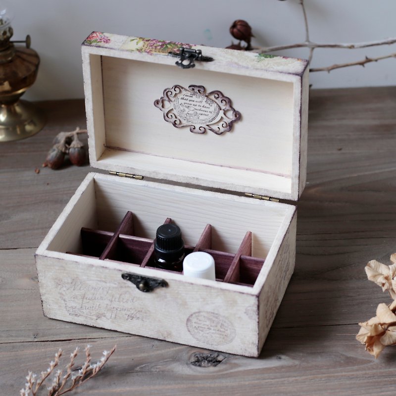 Distressed country logs oil wooden box dip ink 15 10-20ml essential oil wooden box - น้ำหอม - ไม้ 