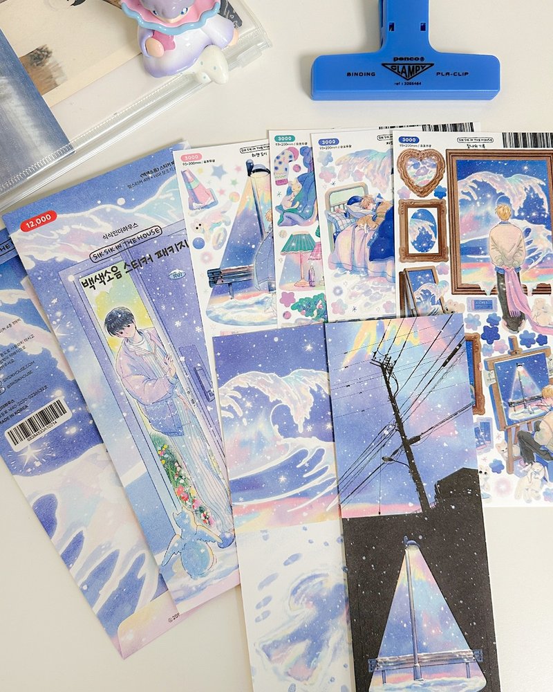 Winter Noise Sticker Pack (4 designs + Special Gift) - 貼紙 - 紙 藍色