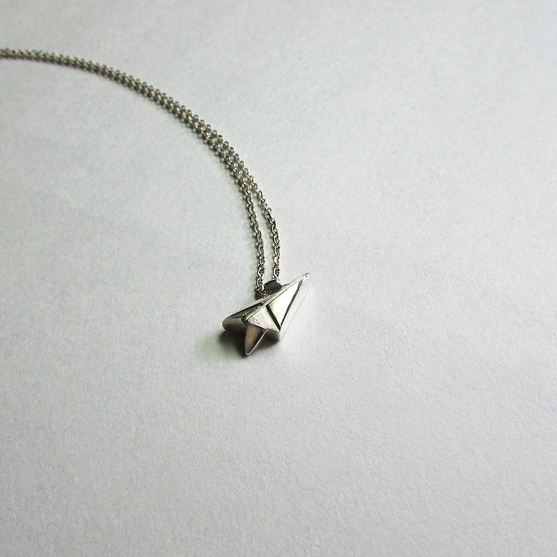 paper plane a necklace | mittag jewelry | handmade and made in Taiwan - Necklaces - Silver Silver