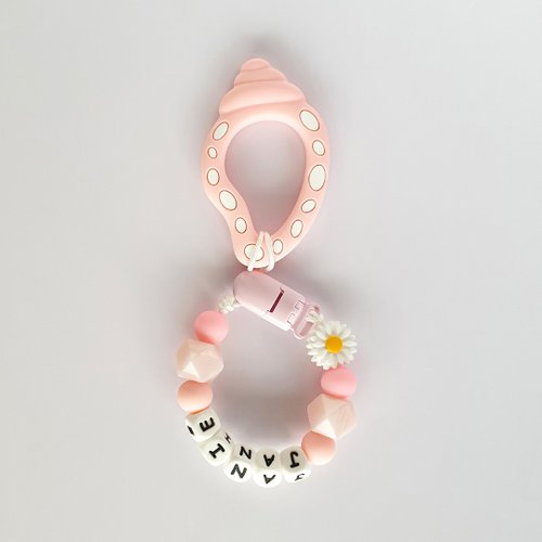pink and blue 客製化 27公分 JANIE 雛菊 粉色海螺固齒器