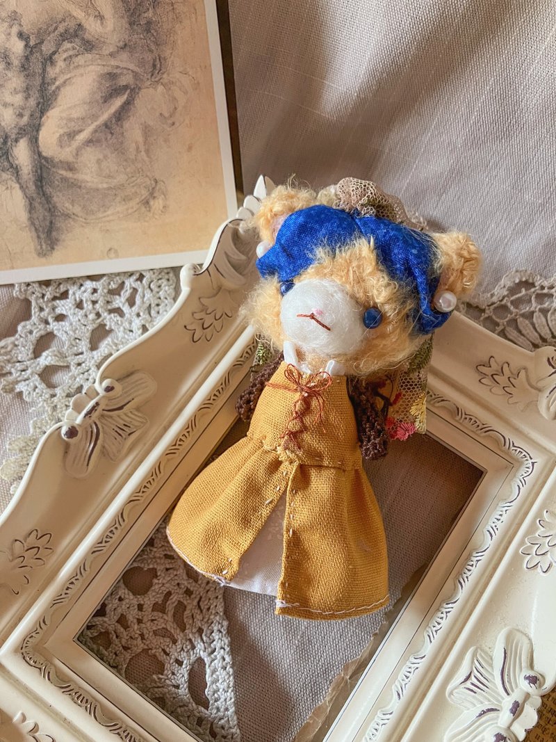 あみぐるみドール【真珠の耳飾りの少女】ねこさんのミニドール - 公仔/玩偶 - 聚酯纖維 黃色