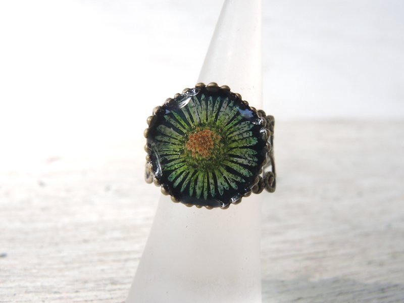 Real Flower Lace Ring - แหวนทั่วไป - พืช/ดอกไม้ สีเขียว
