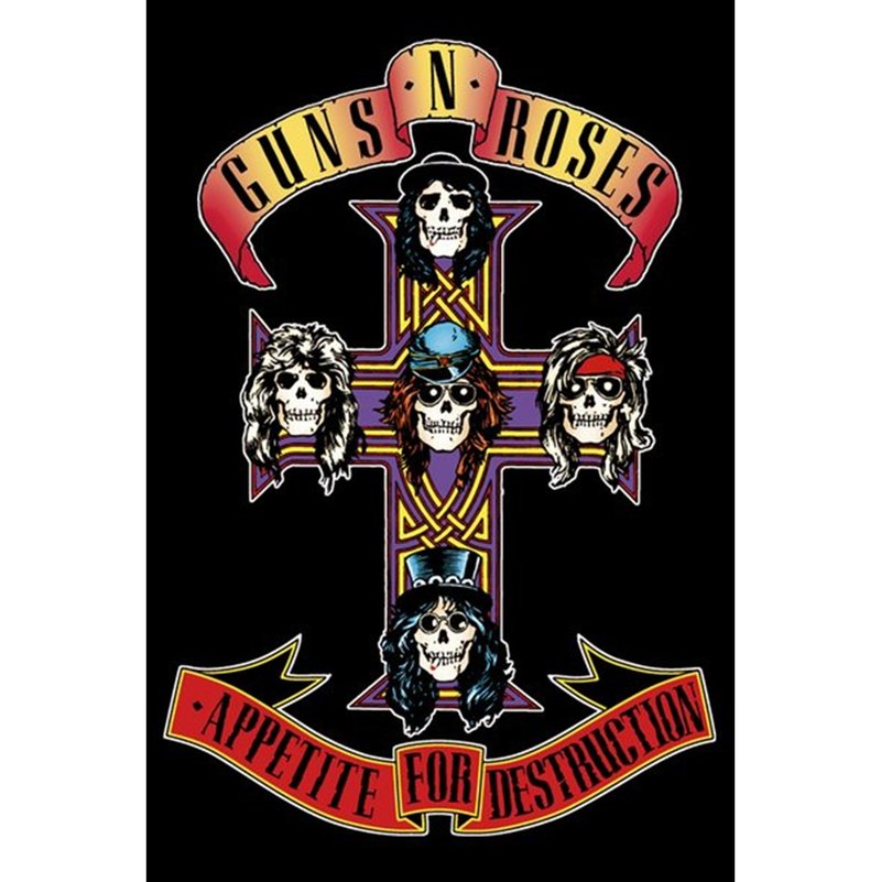 【槍與玫瑰】GUNS N ROSES 毀滅慾內頁設計 進口海報 - 海報/掛畫/掛布 - 其他材質 黑色