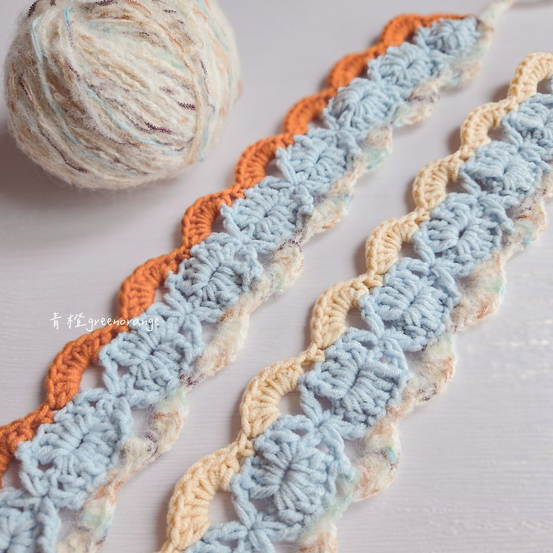 【Charlotte】Narrow handmade crocheted headband - Headbands - Other Materials Multicolor