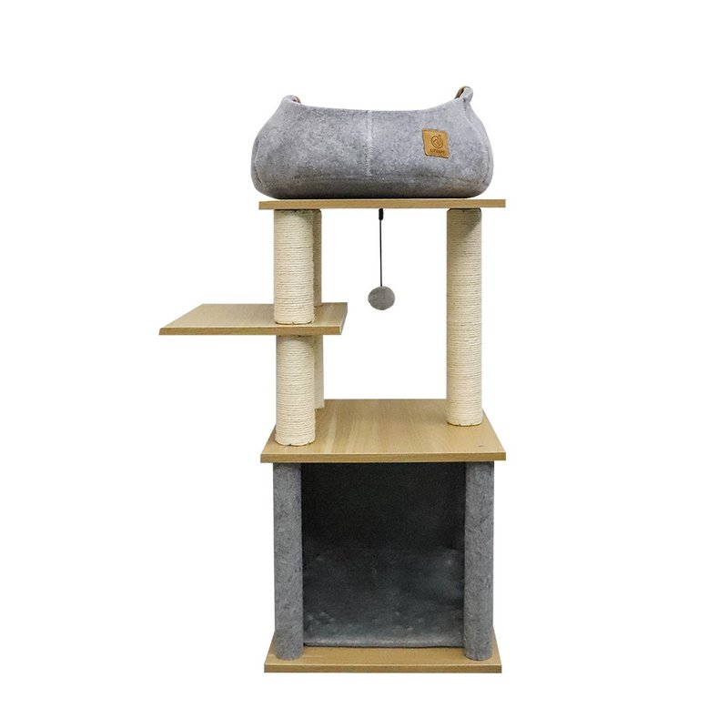 [LIFEAPP] Hopping Cat Tower + Cat Basket ~ A must-buy fun group for cats ~ - Scratchers & Cat Furniture - Wood Multicolor