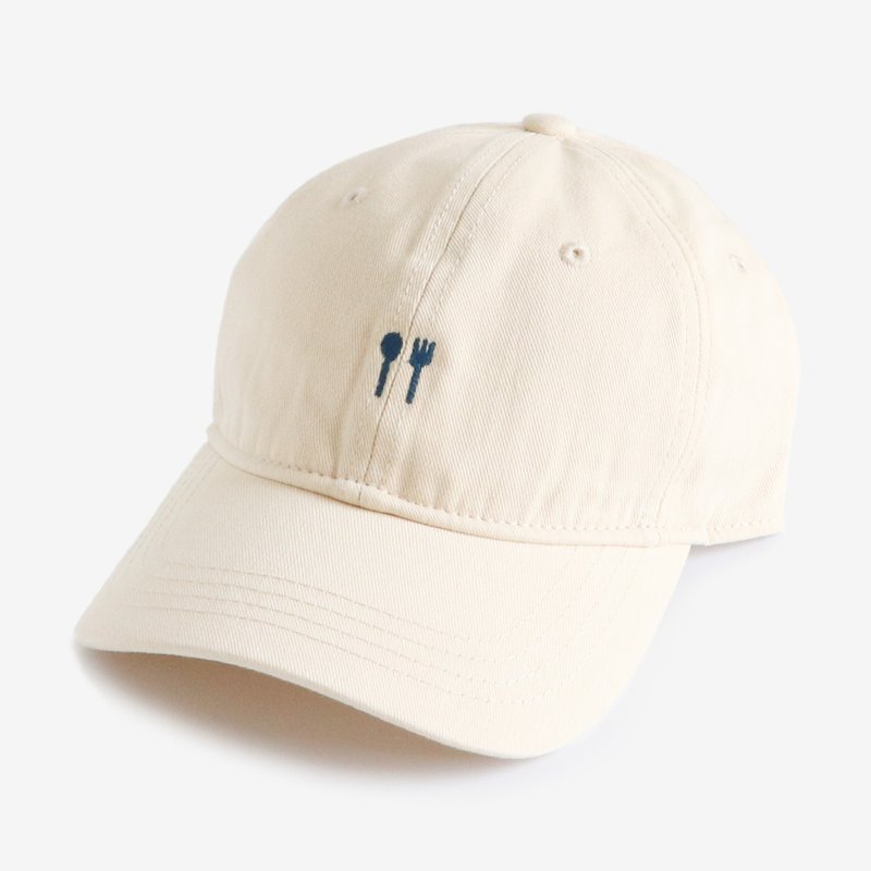 fork spoon baseball cap - Hats & Caps - Cotton & Hemp White