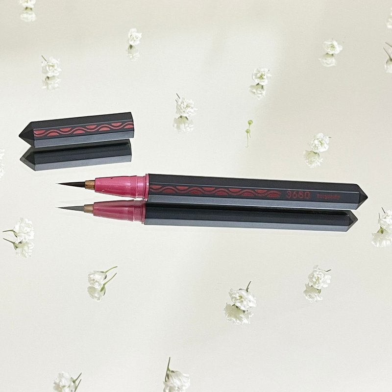 Liquid eyeliner pen supervised by Japanese 3650 technicians - Burgundy wine | Brand new with damaged box | Original imported from Japan - Eye Makeup - Other Materials Red