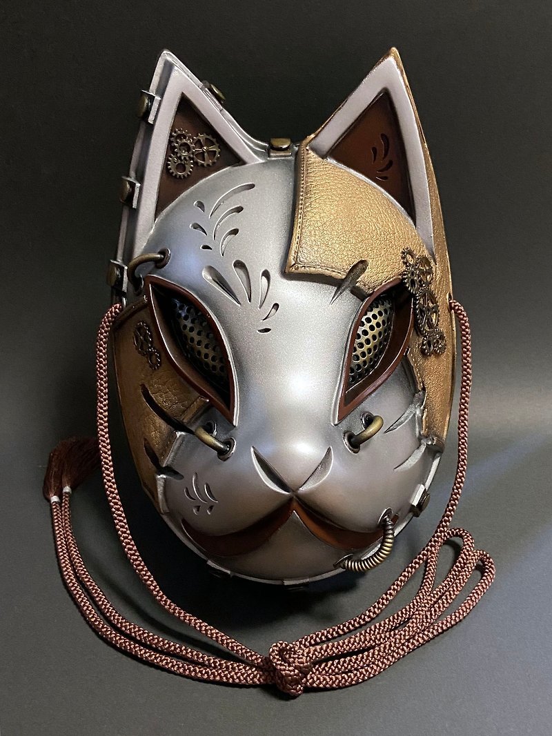Fox mask steampunk version silver x gold - Eye Masks - Plastic Silver
