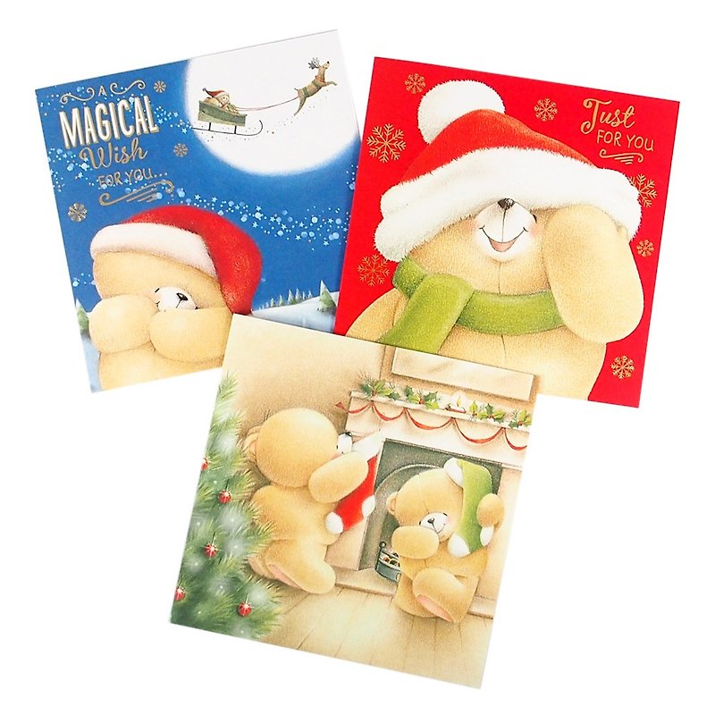 熊熊的祝福 耶誕盒卡3款共18入【Hallmark-卡片 聖誕節系列】 - 卡片/明信片 - 紙 多色
