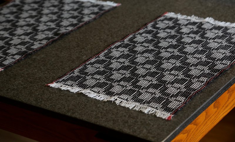 Hand woven linen wool fringed placemats table mat set of 2 - Place Mats & Dining Décor - Cotton & Hemp Black