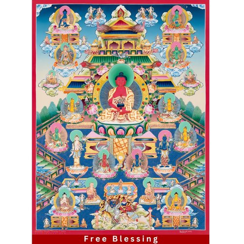Boudha Stupa Thanka Centre 24K金阿彌陀佛勝甘唐卡畫