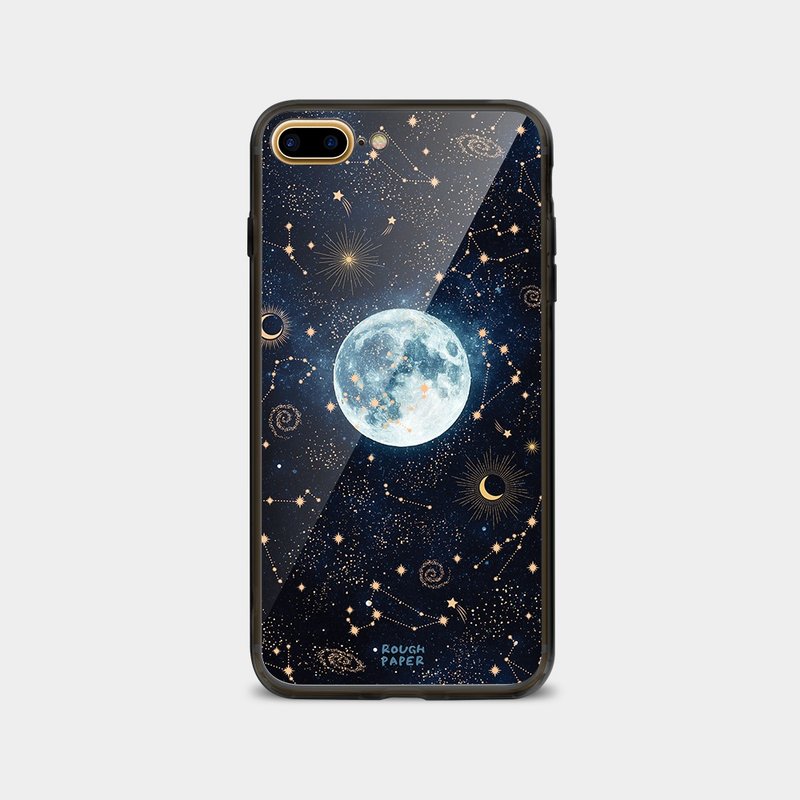 Star Moon | Tempered Glass Case | Mobile Phone Case - Phone Cases - Plastic Transparent