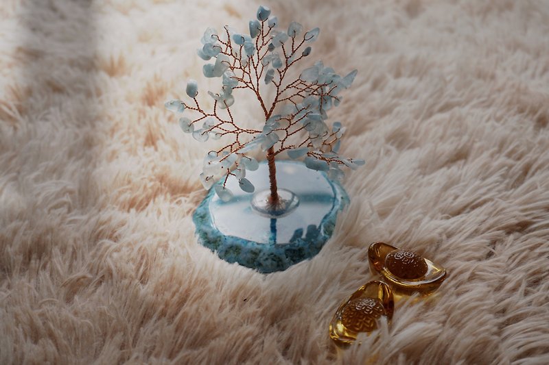 圖藍迅斯坦塔 信念之石 海藍寶水晶樹【能量水晶守護者】 - 裝飾/擺設  - 水晶 藍色
