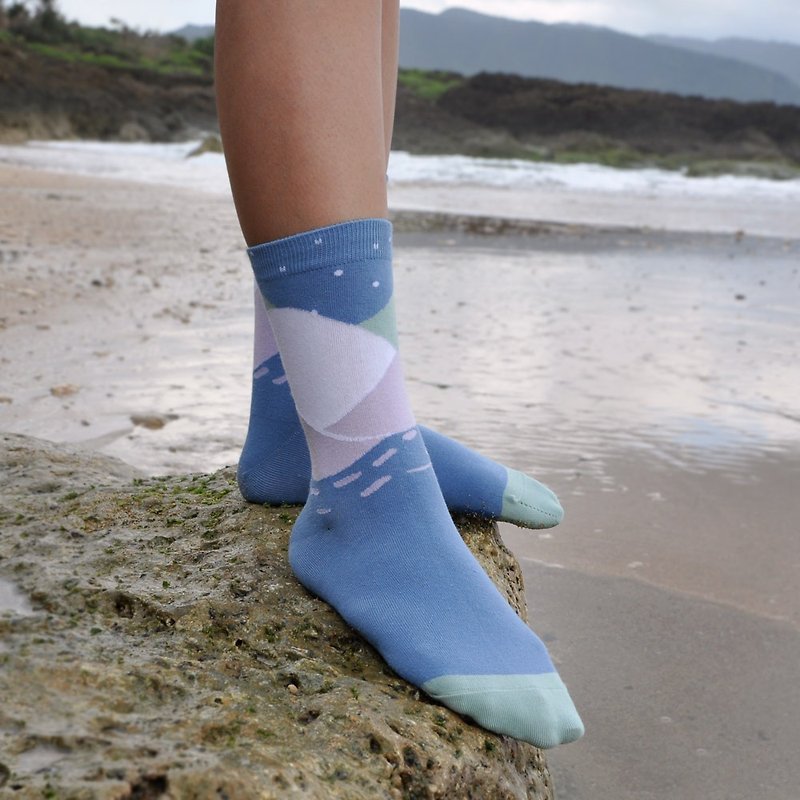 wave 1:1 /blue/ - Socks - Cotton & Hemp Blue