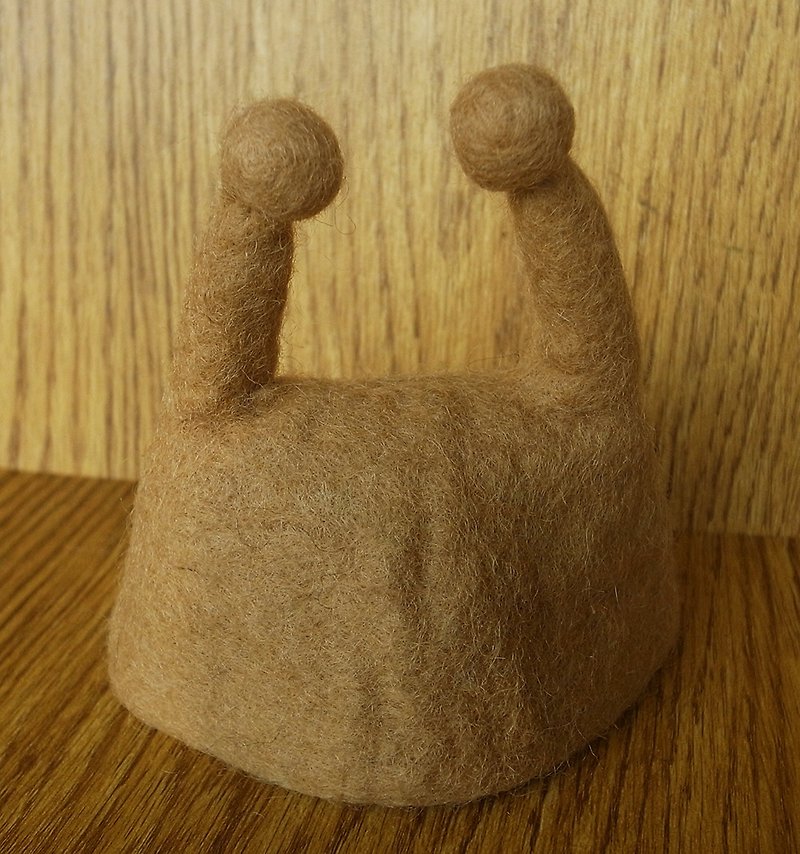 羊毛氈  手工 寵物帽子 貓 帽子 精靈 - 寵物衣服 - 羊毛 咖啡色