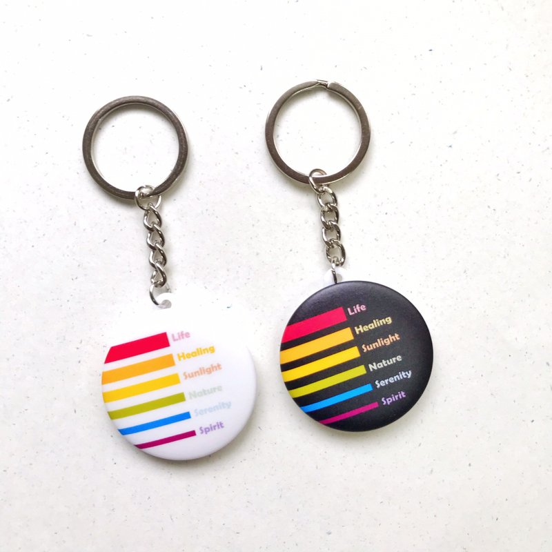 Funny Badge/Key Ring Charm-Rainbow Series-Rainbow Six Color Spectrum - Badges & Pins - Plastic White