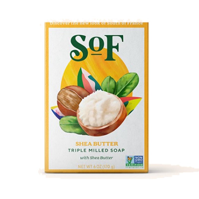 (Box damaged) South of France Marseille Soap Shea Butter 170g (new packaging) - สบู่ - วัสดุอื่นๆ สีนำ้ตาล