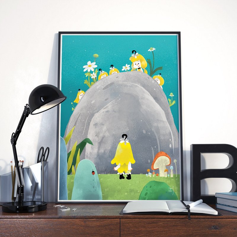 Fish copy painting (without picture frame) - โปสเตอร์ - กระดาษ สีเขียว