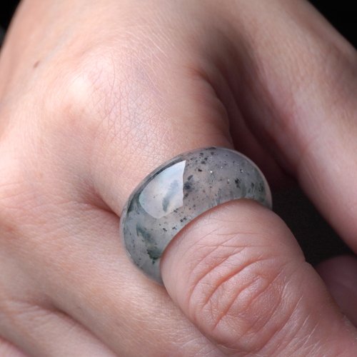 瓔珞珠寶盒 E.L.Jewelry Box 玻璃種飄花翡翠戒指戒圈 | 國際15圍 | 天然緬甸玉翡翠A貨 | 送禮