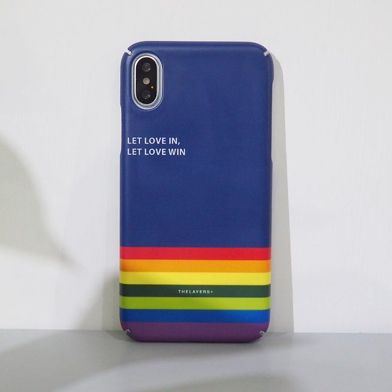 LOVE WINS | Rainbow Navy Personalised Phone Case - เคส/ซองมือถือ - พลาสติก หลากหลายสี