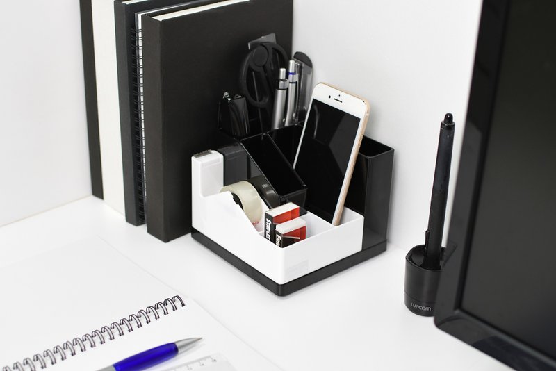 O-Life Rotary Tape Desk Pen Holder - กล่องใส่ปากกา - พลาสติก 