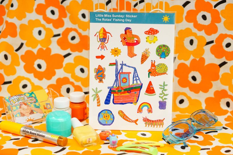 貼紙：Rotas 的釣魚日 - 貼紙 - 紙 多色