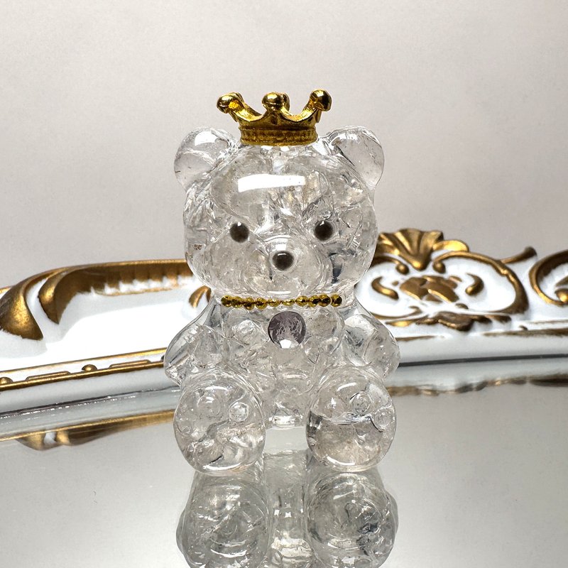 Stone|Natural white crystal Stone ornaments|White crystal bear model 07| - Items for Display - Crystal White