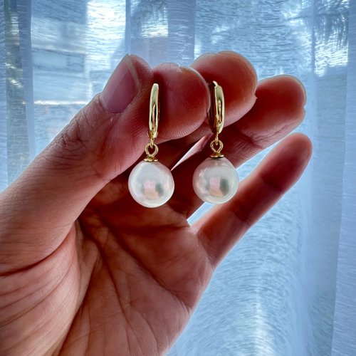 Ellajo Bijoux 天然淡水白色珍珠耳環