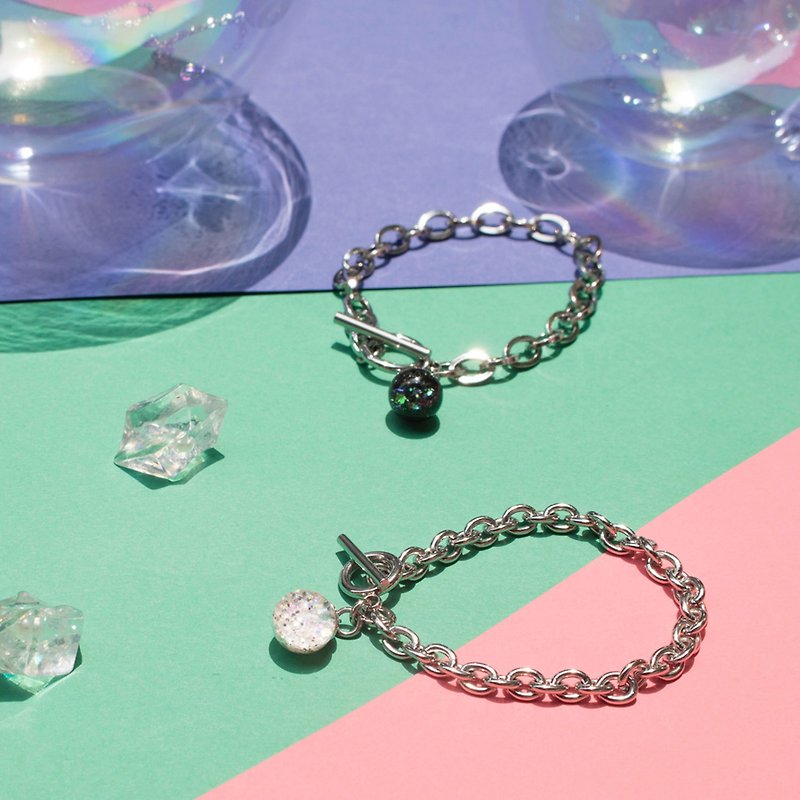 Couple Chain Snowball Bracelets - 手鍊/手鐲 - 玻璃 
