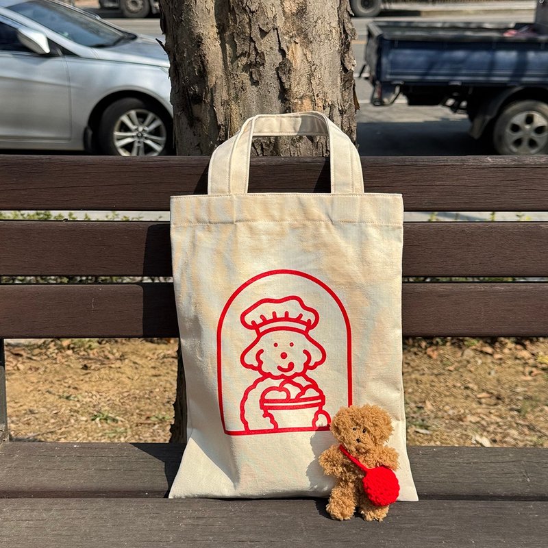 Chef Mori Bag - 手提包/手提袋 - 棉．麻 紅色