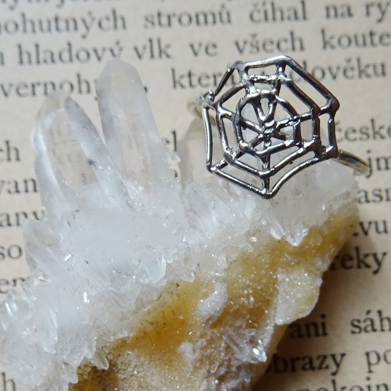 Sedmikrasky Spider web ring / Silver - แหวนทั่วไป - เงิน สีเงิน