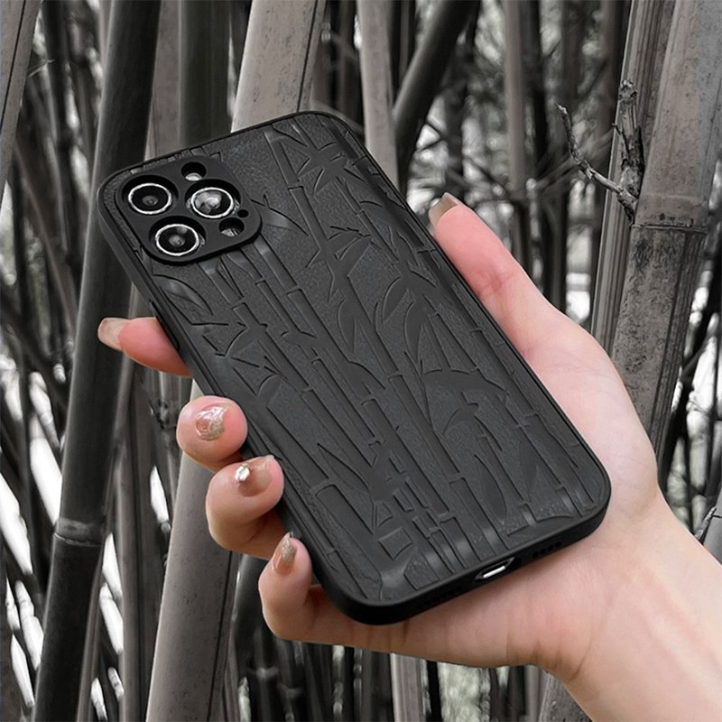 黑色竹林 壓印 iPhone 手機殼 - 手機殼/手機套 - 其他材質 