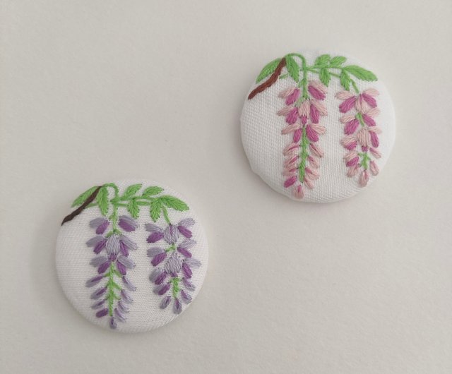 【専用】ハンドメイド　刺繍ブローチ　ヘアゴム 爽やかな朝顔の刺繍ブローチor刺繍ヘアゴム 夏 ブローチ かな