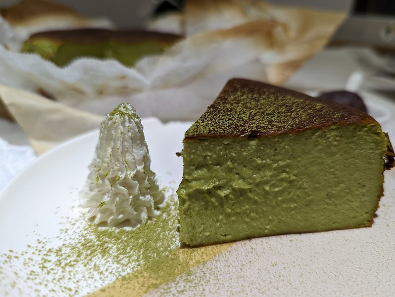 【得閒】小山園抹茶巴斯克乳酪蛋糕-5/6吋 - 蛋糕/甜點 - 新鮮食材 綠色