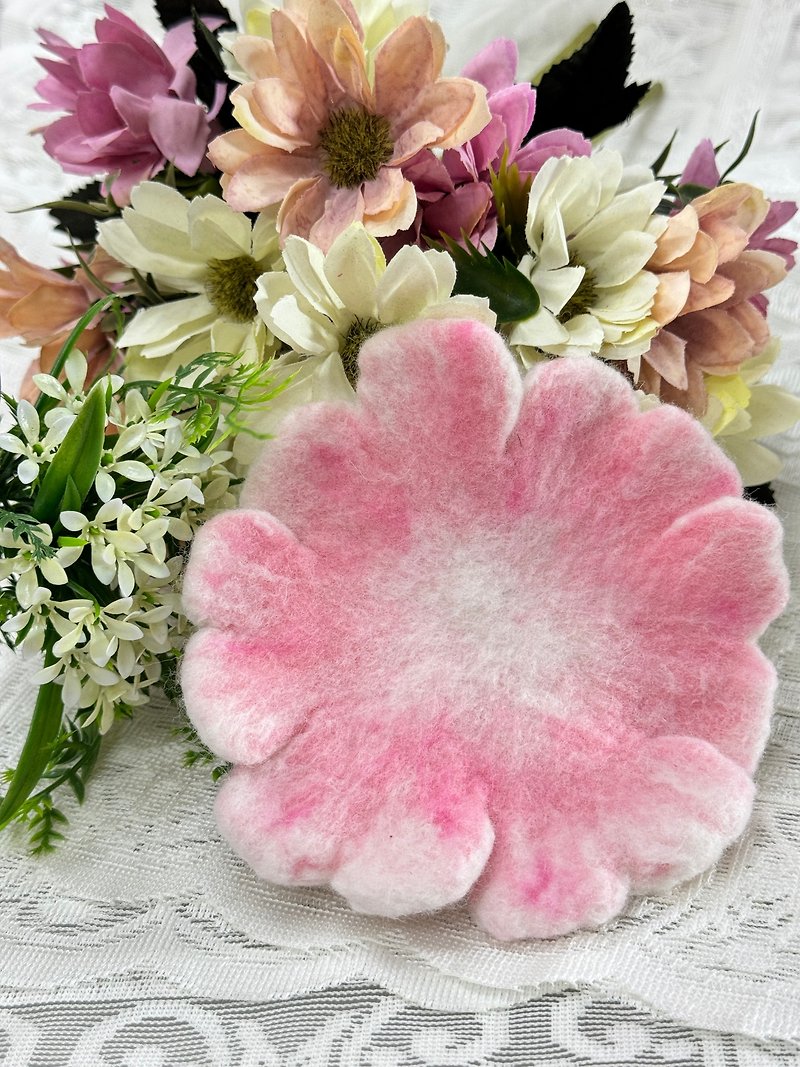 Flower Storage Mat-Pink - ของวางตกแต่ง - ขนแกะ สึชมพู
