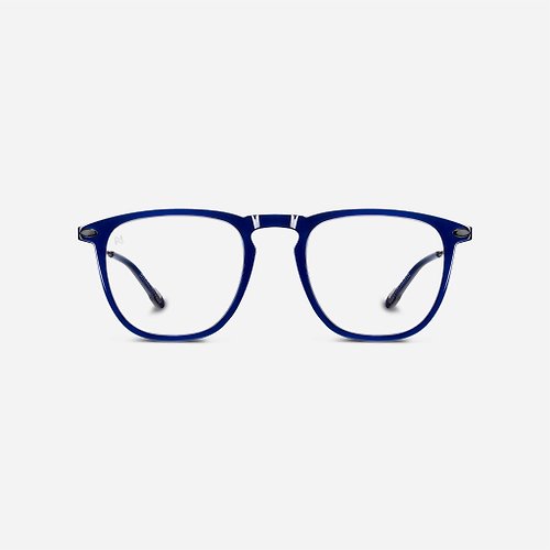NOOZ OPTICS 法國眼鏡旗艦店 法國 Nooz 抗藍光造型平光眼鏡鏡腳便攜款明(透明鏡片)矩形-深藍