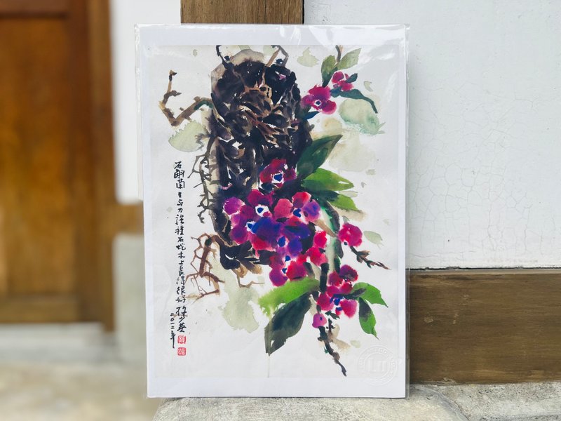 蘭花藝術微噴-石斛蘭(蛇木) - 海報/掛畫/掛布 - 紙 多色
